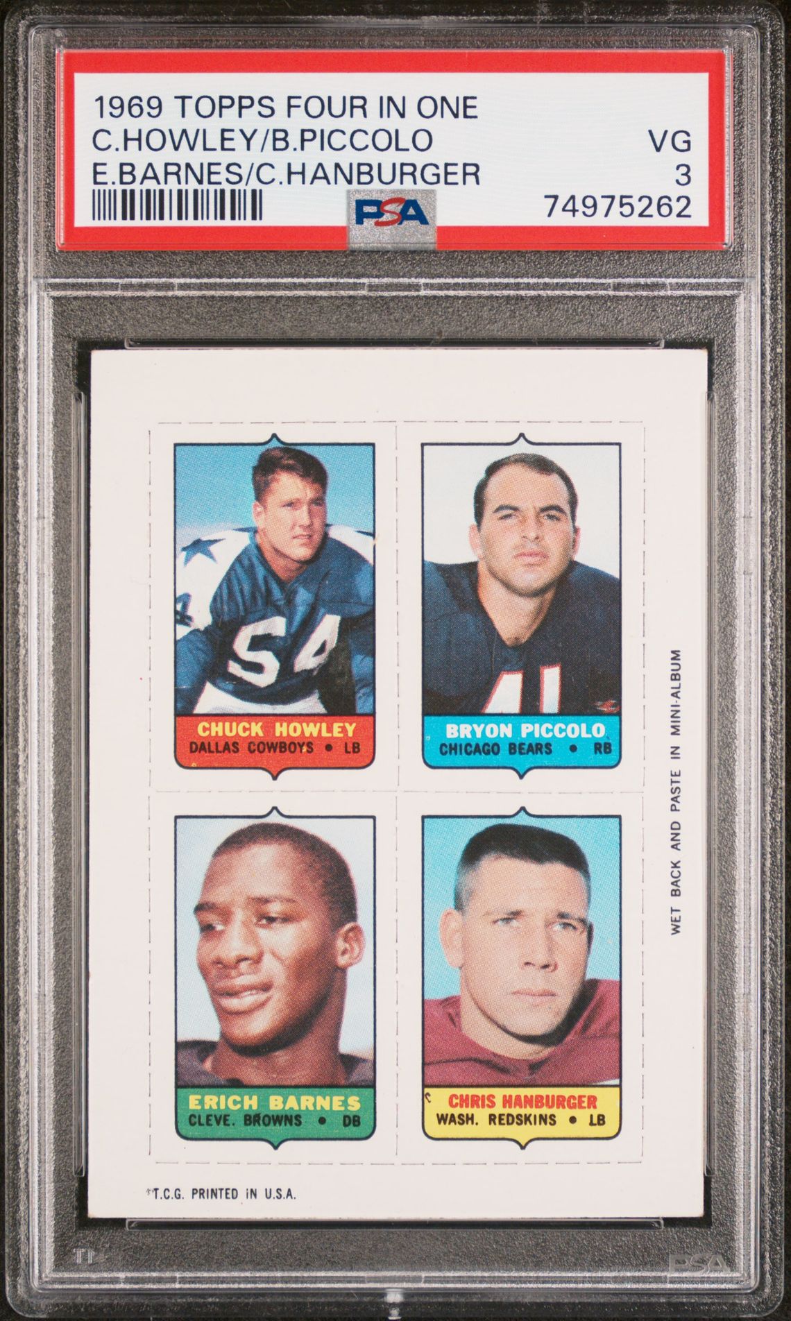 1969 Topps TOPPS FOUR IN ONE E.BARNES/C.HANBURGER C.Howley/B.Piccolo front