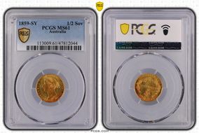 1859-SY 1/2 Sov MS61