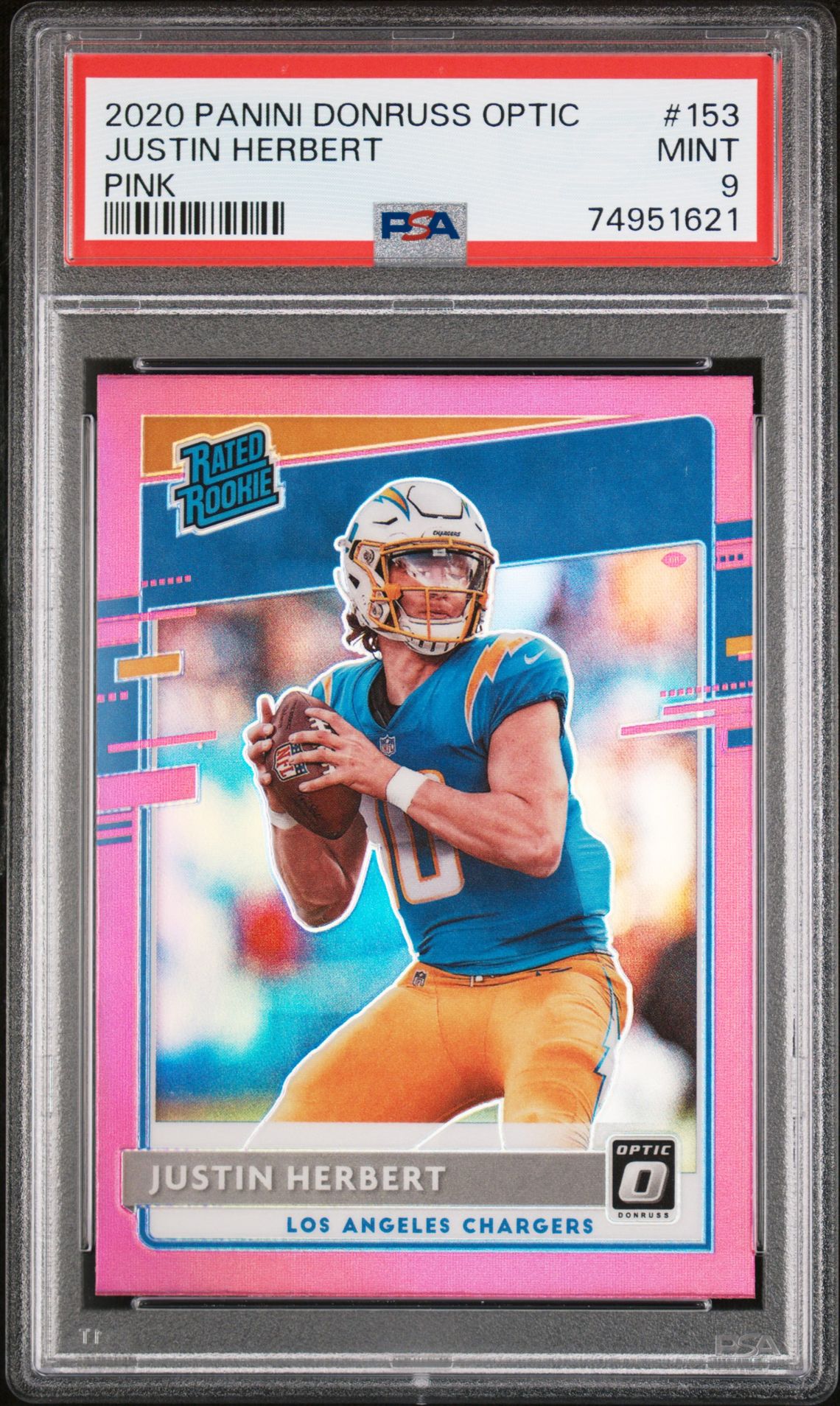 2020 Panini PANINI DONRUSS OPTIC PINK #153 Justin Herbert front