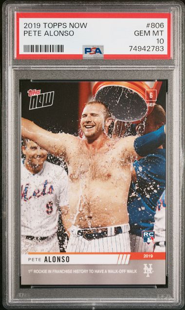 2019 Topps Now #806 Pete Alonso Rookie Card – PSA GEM MT 10 on