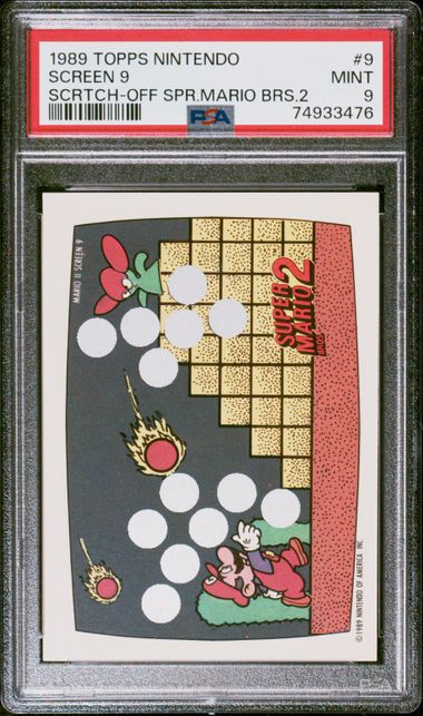 1989 Topps #9 Nintendo Scratch-Off Mario front