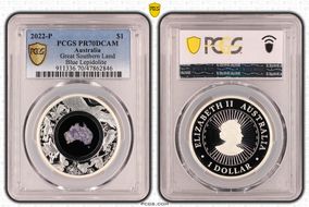 2022-P $1 Great Southern Land Blue Lepidolite PR70DCAM