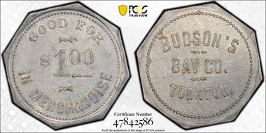(c.1914-20) Tk $1 Gingras-280d Yorkton, SK Hudson's Bay Company N1