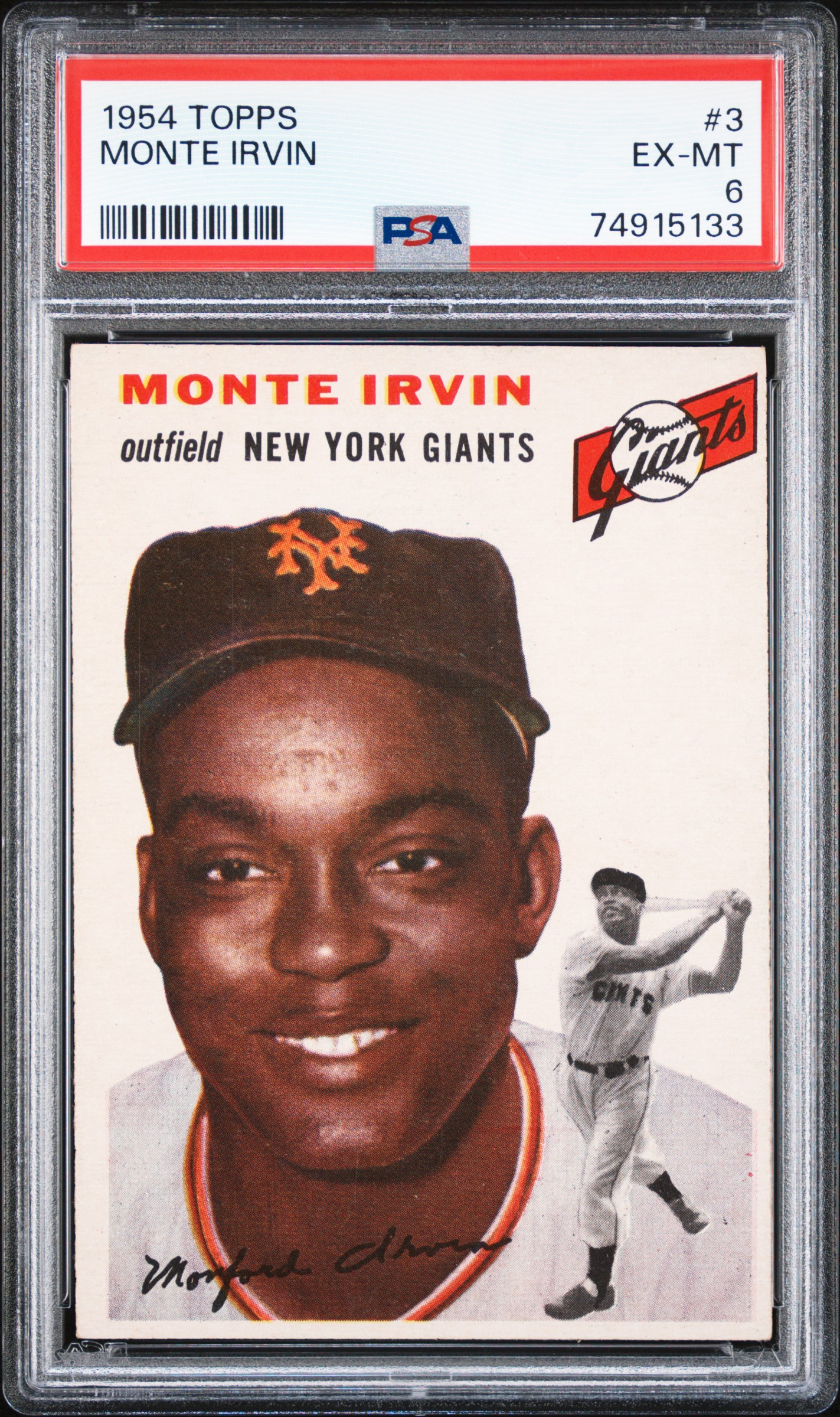 1954 Topps 3 Monte Irvin – PSA EX-MT 6