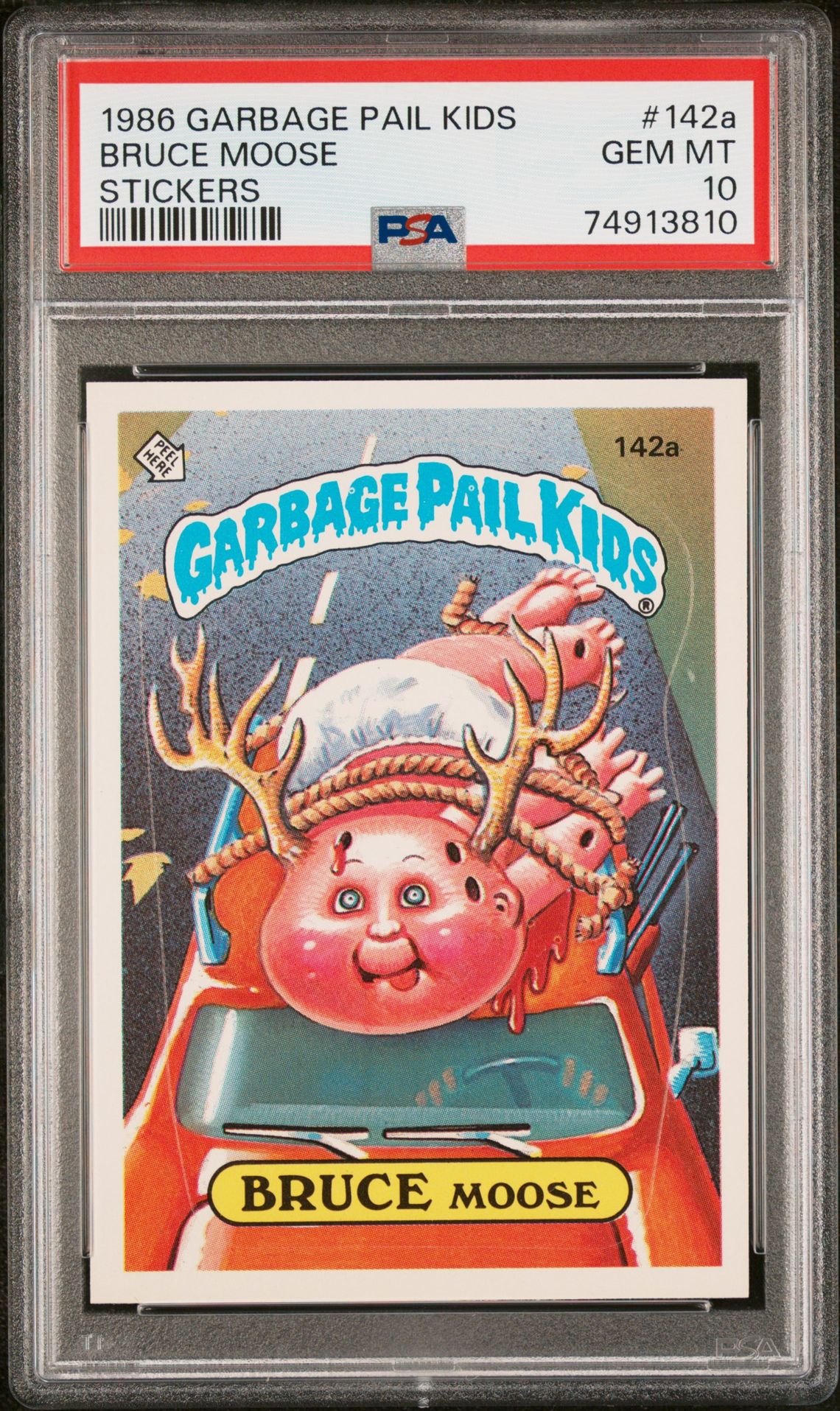 1986 Topps GARBAGE PAIL KIDS STICKERS #142A Bruce Moose front