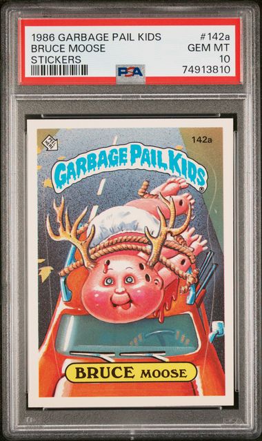 1986 Topps GARBAGE PAIL KIDS STICKERS STICKERS #142A Bruce Moose front