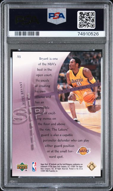 2000 Sp Authentic Sp Athletic Kobe Bryant #A5 (Sp Athletic) Nm-Mt 8 back
