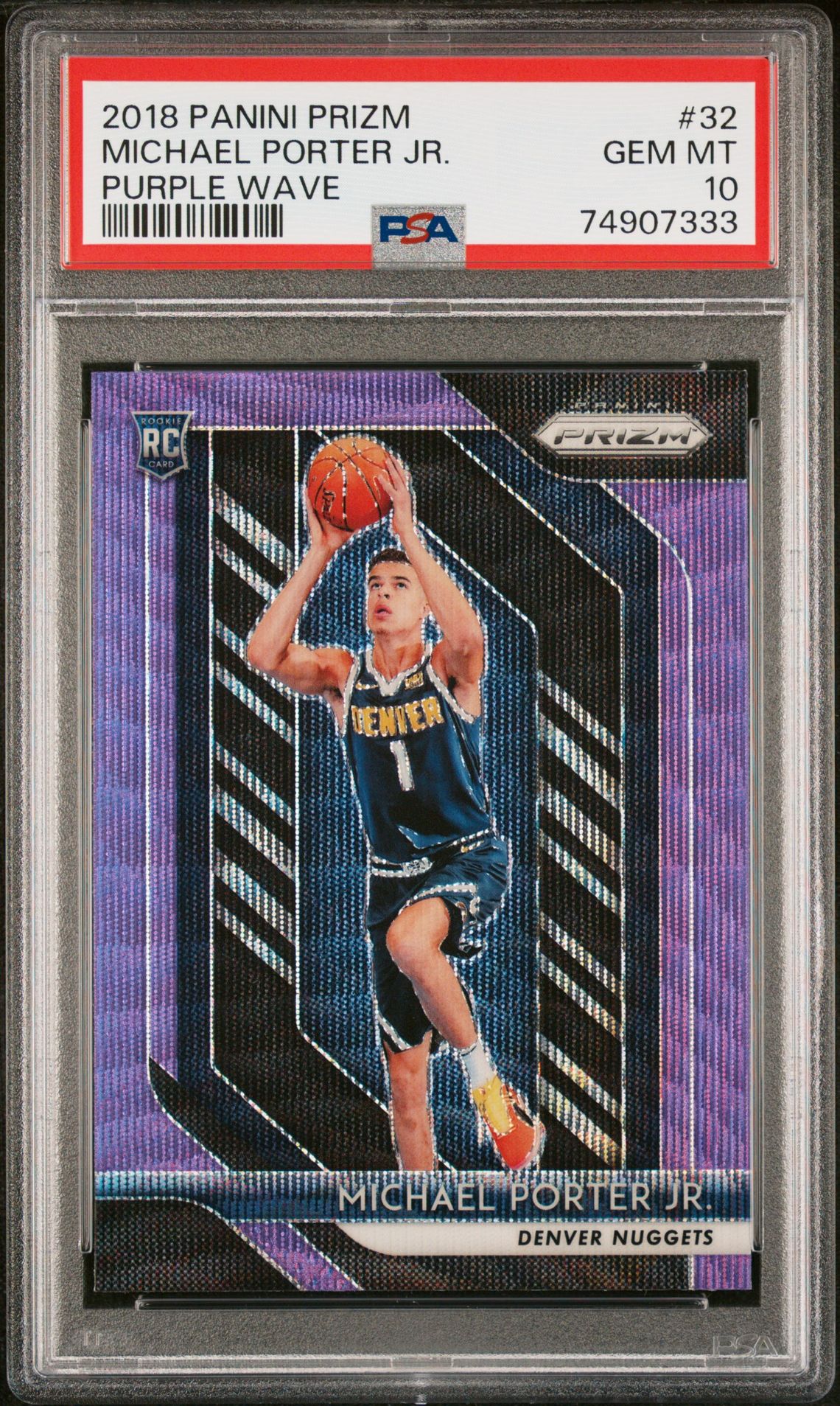 2018 Panini PANINI PRIZM PURPLE WAVE #32 Michael Porter Jr. front