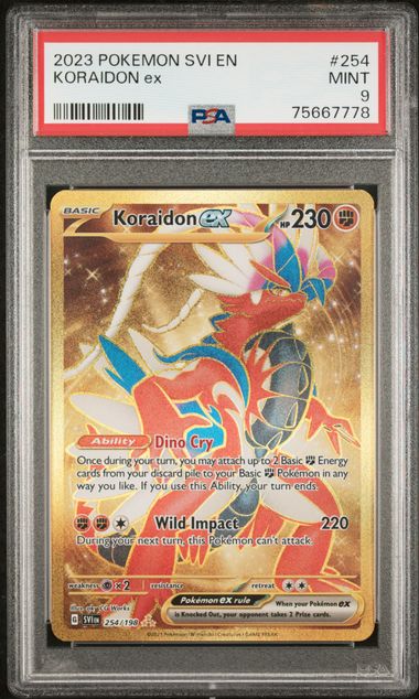 Koraidon EX GOLD 254/198 Scarlet & Violet Pokemon Card MINT