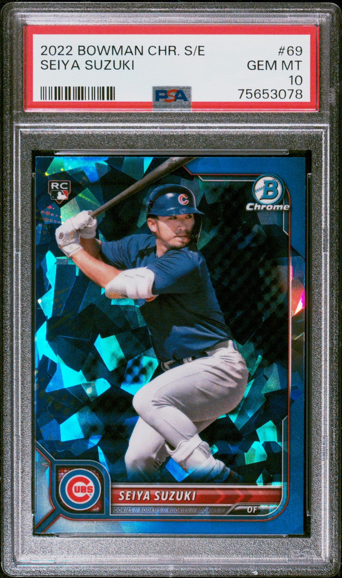 2022 Bowman Chrome Sapphire Edition Seiya Suzuki #69 Gem Mt 10 front