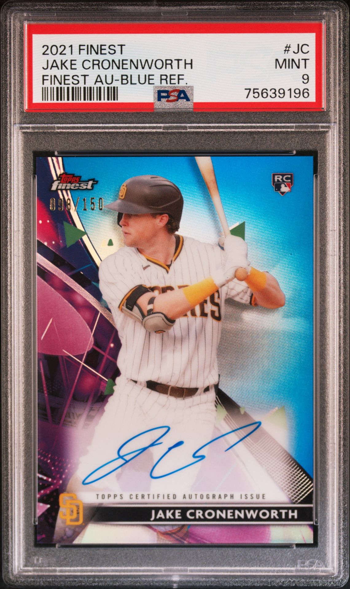 2021 Topps TOPPS FINEST FINEST AUTOGRAPHS Blue Refractor Jake Cronenworth front