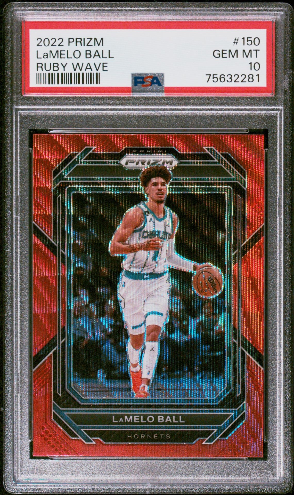 2022 Panini PANINI PRIZM RUBY WAVE #150 Lamelo Ball front