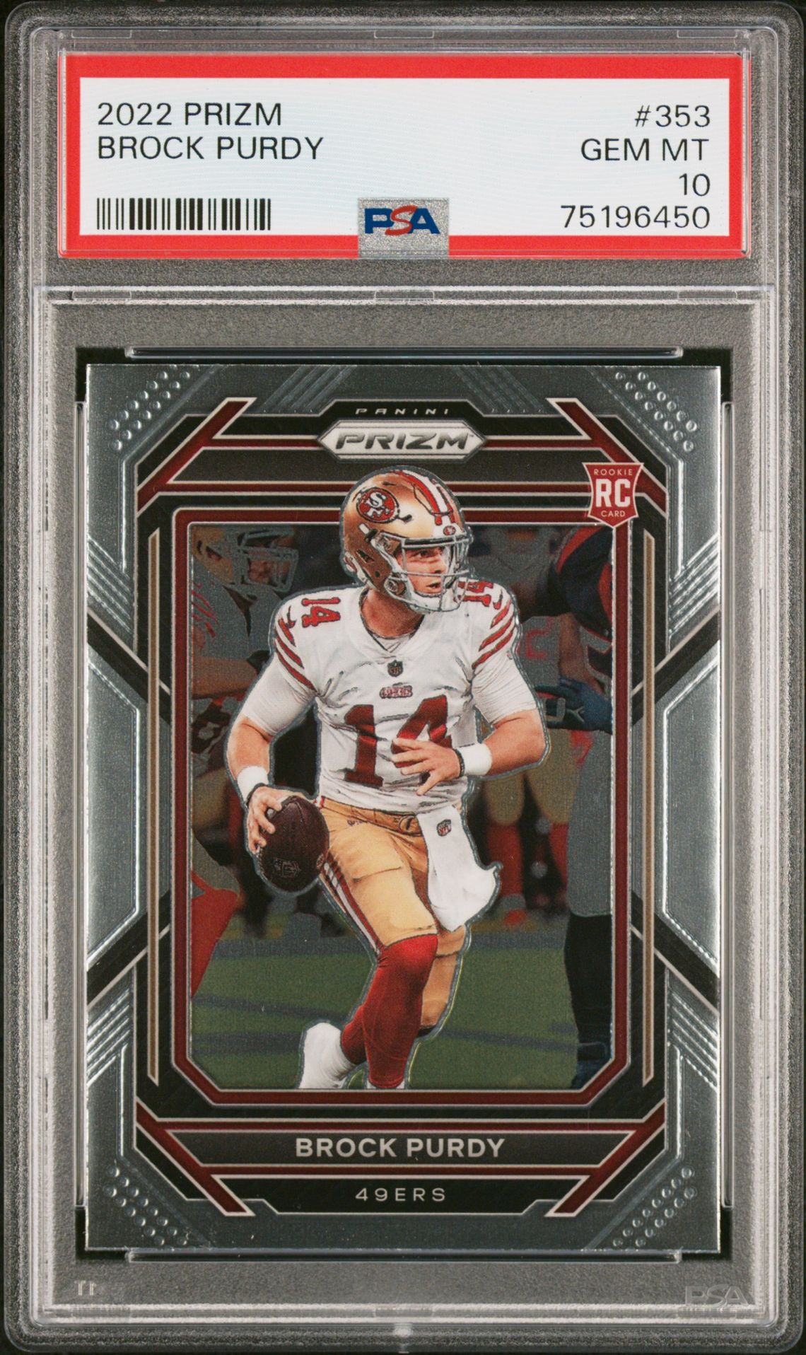 2022 Panini Prizm Brock Purdy #353 Gem Mt 10 front
