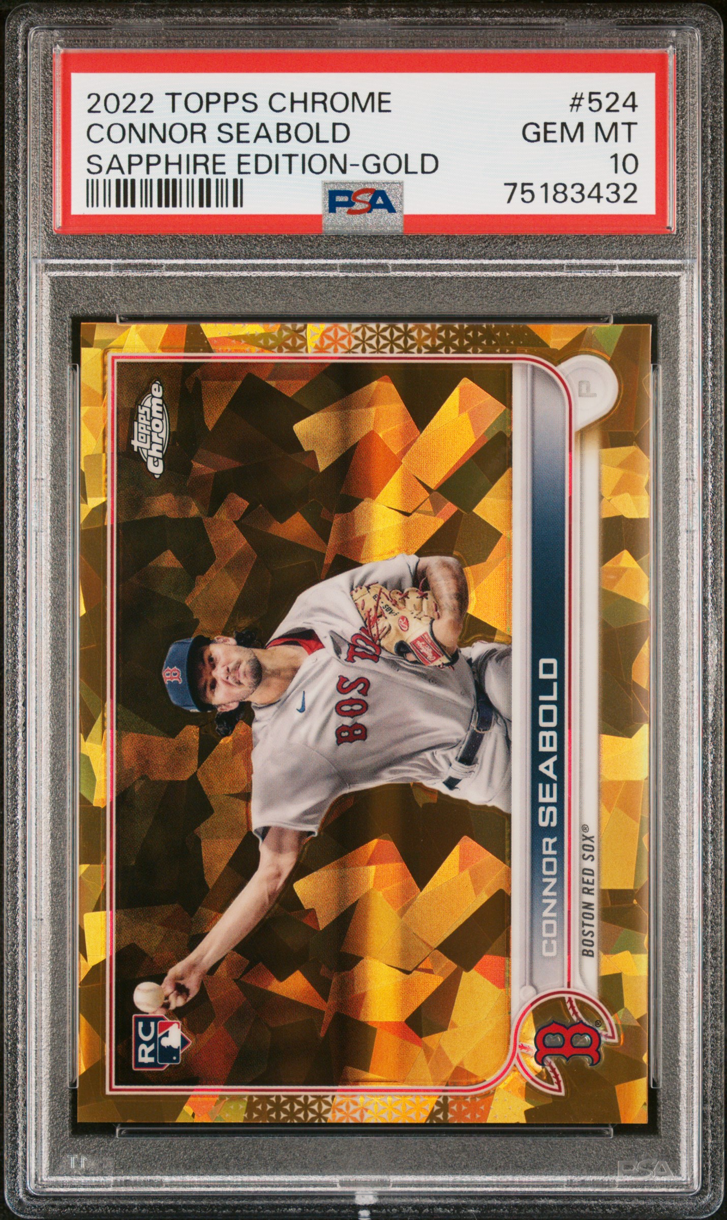 2022 Topps Chrome Sapphire Edition Gold #524 Connor Seabold Rookie Card (#10/50) – PSA GEM MT 10