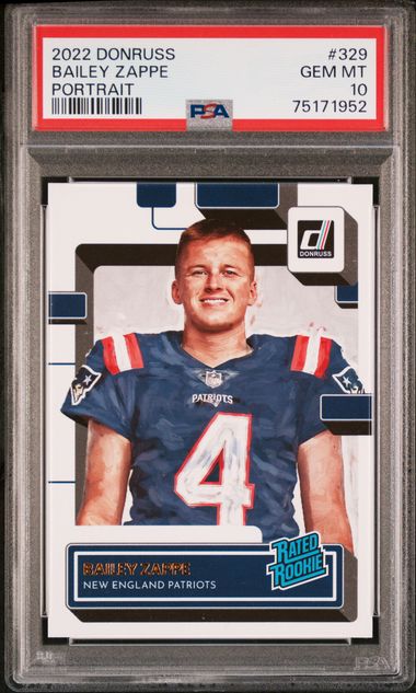 : 2022 Donruss #329 Bailey Zappe New England Patriots