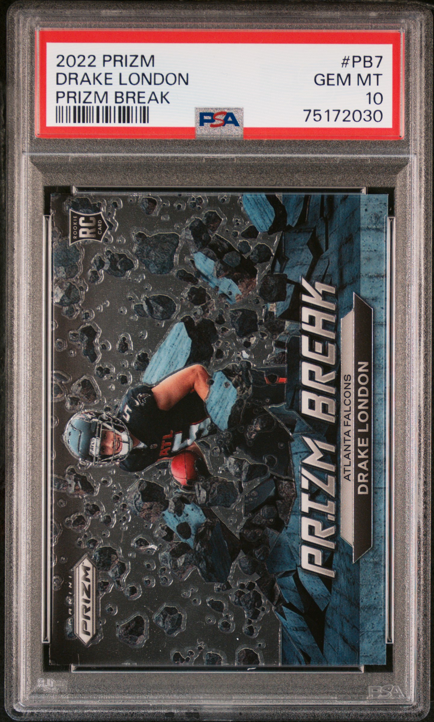 2022 Panini Prizm Prizm Break Pb7 Drake London – PSA GEM MT 10