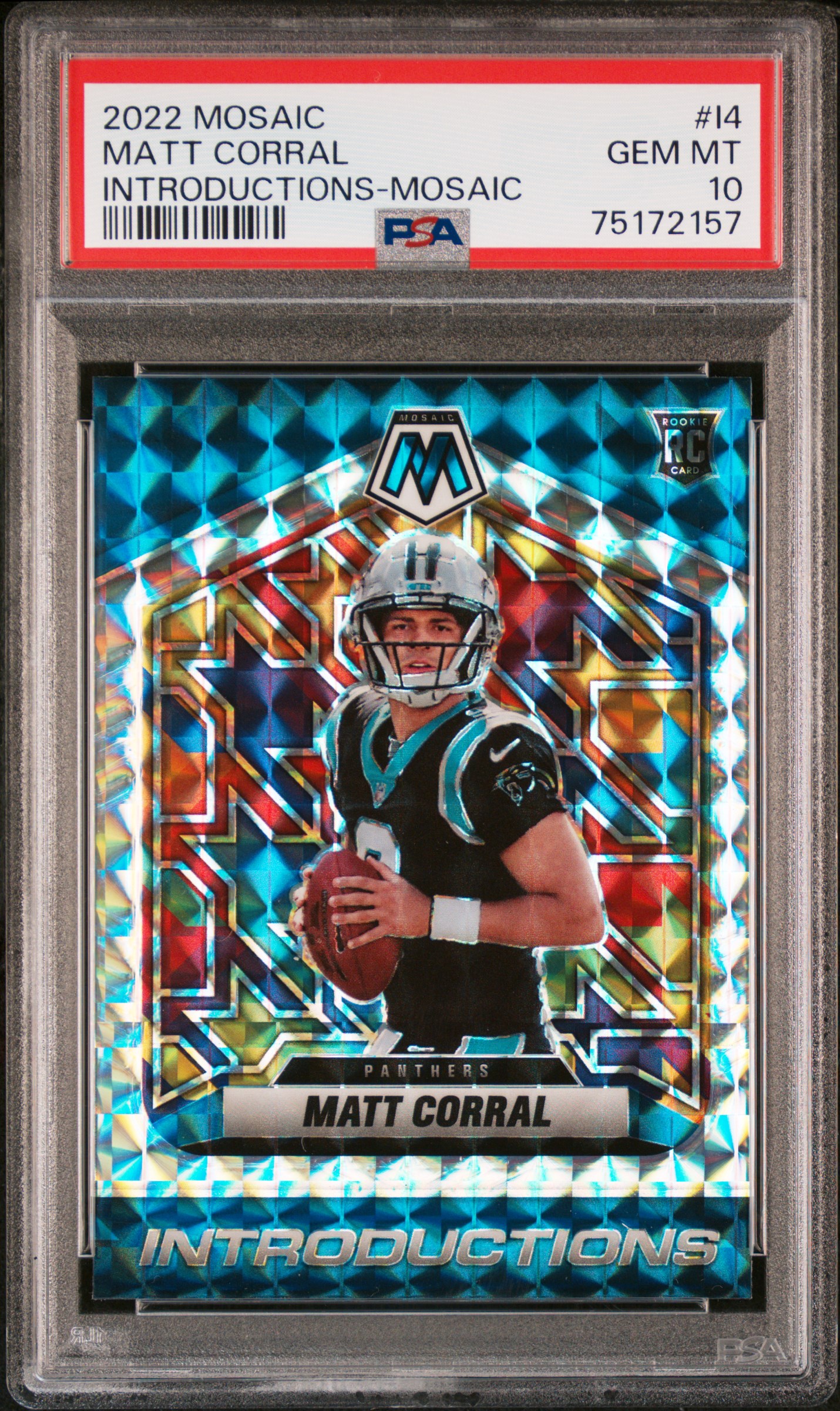 2022 Panini Mosaic Introductions Mosaic I4 Matt Corral – PSA GEM MT 10