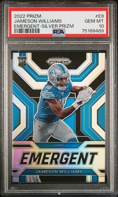 2022 Panini Prizm Emergent Jameson Williams Rookie Detroit Lions #E-9