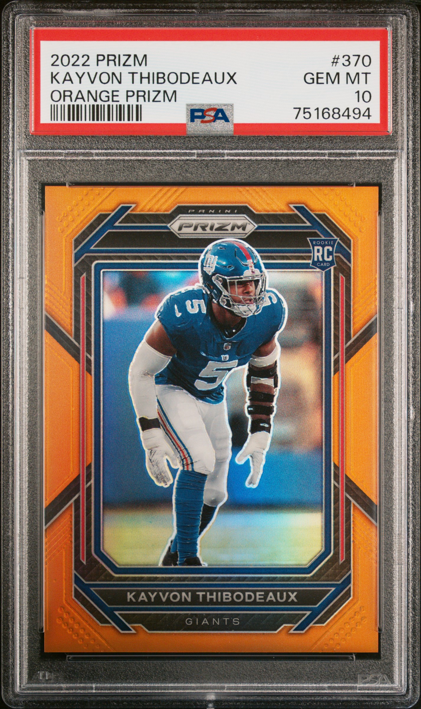 2022 Panini Prizm Orange Prizm #370 Kayvon Thibodeaux Rookie Card (#013/249) – PSA GEM MT 10