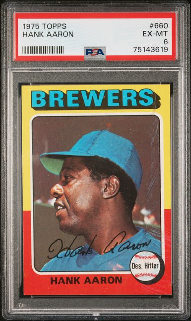 Sold at Auction: (Mint) 1975 Topps Hank Aaron #660 Baseball Card