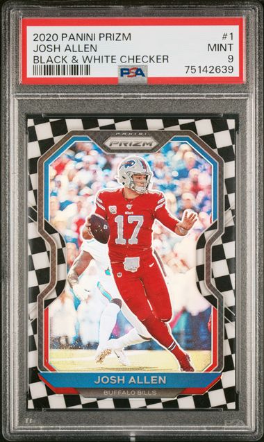 2020 BLACK & WHITE CHECKER #1 Josh Allen front