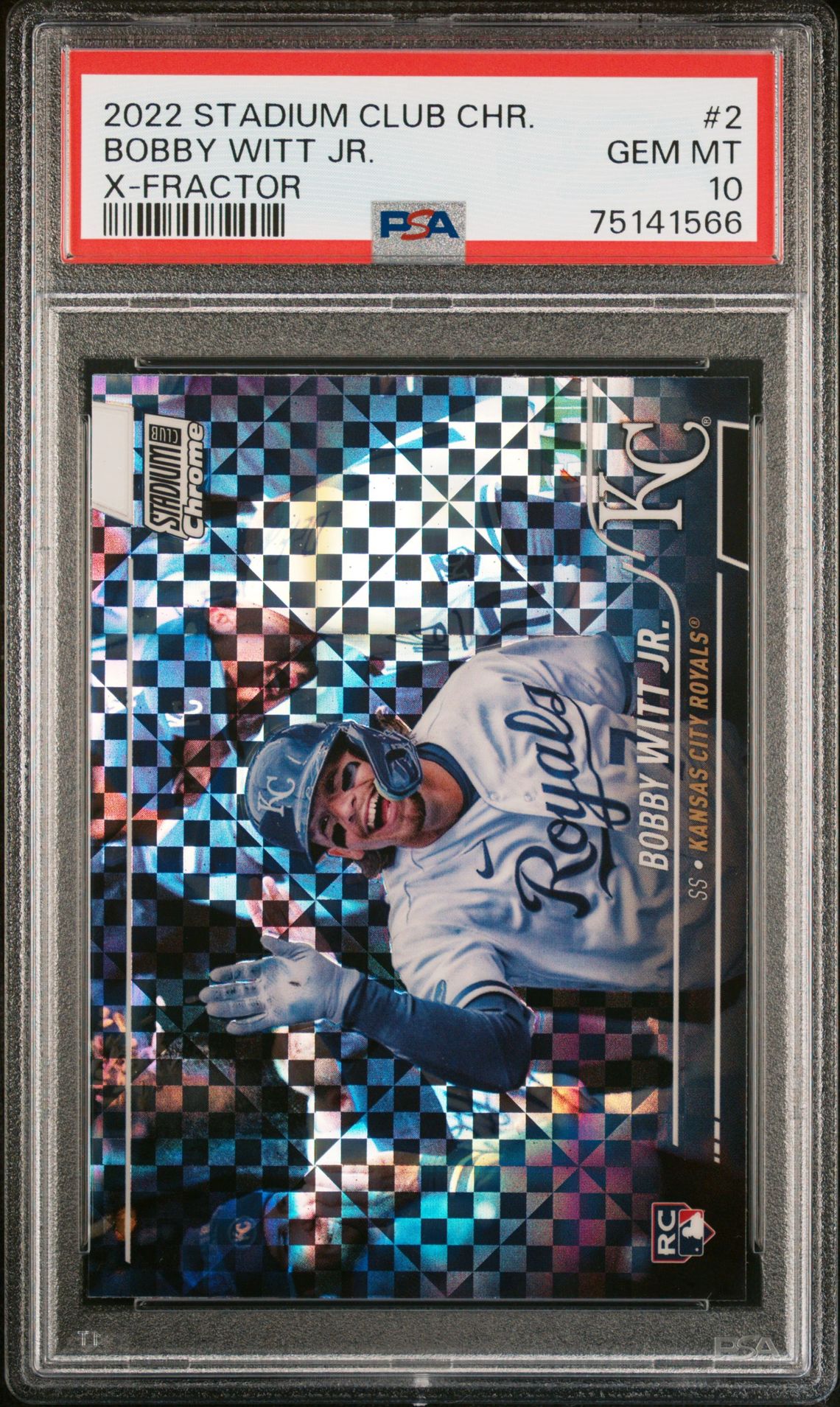 2022 Topps TOPPS STADIUM CLUB CHROME X-FRACTOR #2 Bobby Witt Jr. front