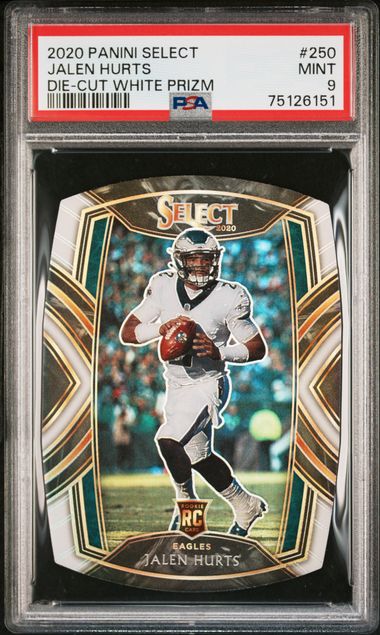 2020 Panini Select Jalen Hurts Field Level White Die-Cut Prizm HGA