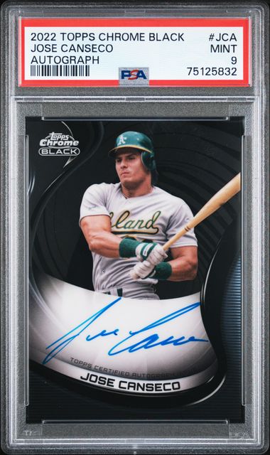2022 Topps Chrome Black Autograph #CBA-JCA Jose Canseco Signed Card - PSA  MINT 9 on Goldin Auctions
