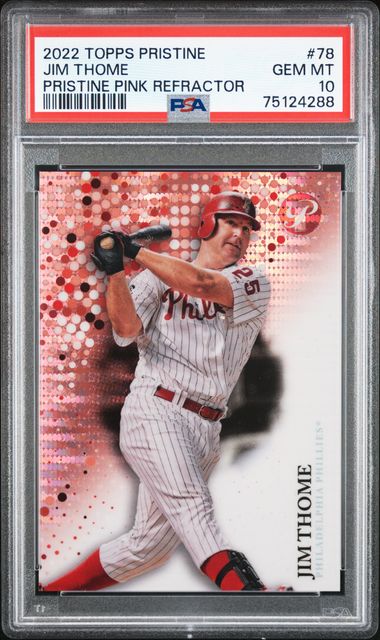 2022 Topps Pristine Pink Refractor #78 Jim Thome (#01/15) – PSA GEM MT 10  on Goldin Auctions