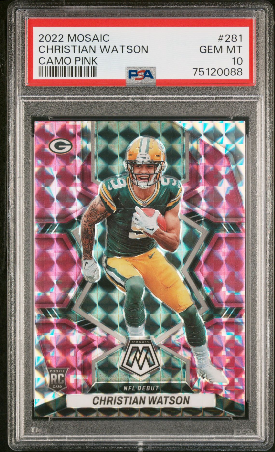 2022 Panini PANINI MOSAIC CAMO PINK #281 Christian Watson front