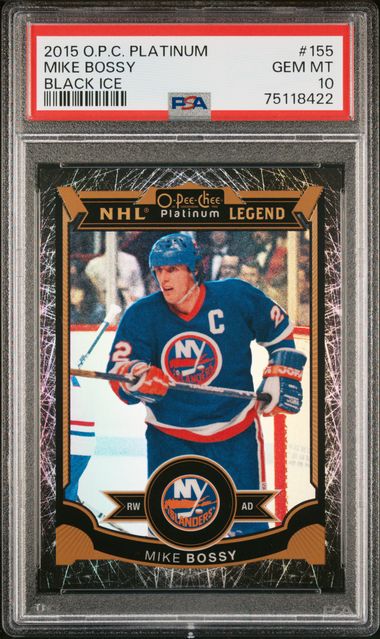 2015 O-Pee-Chee Platinum Mike Bossy #155 (Black Ice) Gem Mt 10 front
