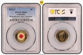 2022-C $2 Remembrance Day Colorized MS67
