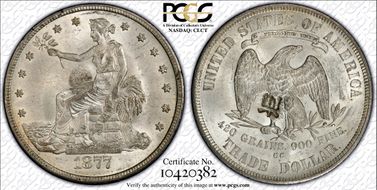 1877-CC T$1 Chopmarked MS63