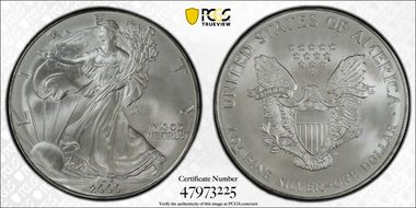 2000 $1 Silver Eagle MS70