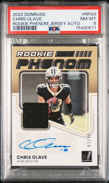 2022 Panini Donruss Rookie Phenom Jersey Autographs #RPA-9 Chris Olave  Signed Relic Card (#83/99) – PSA NM-MT 8 on Goldin Auctions