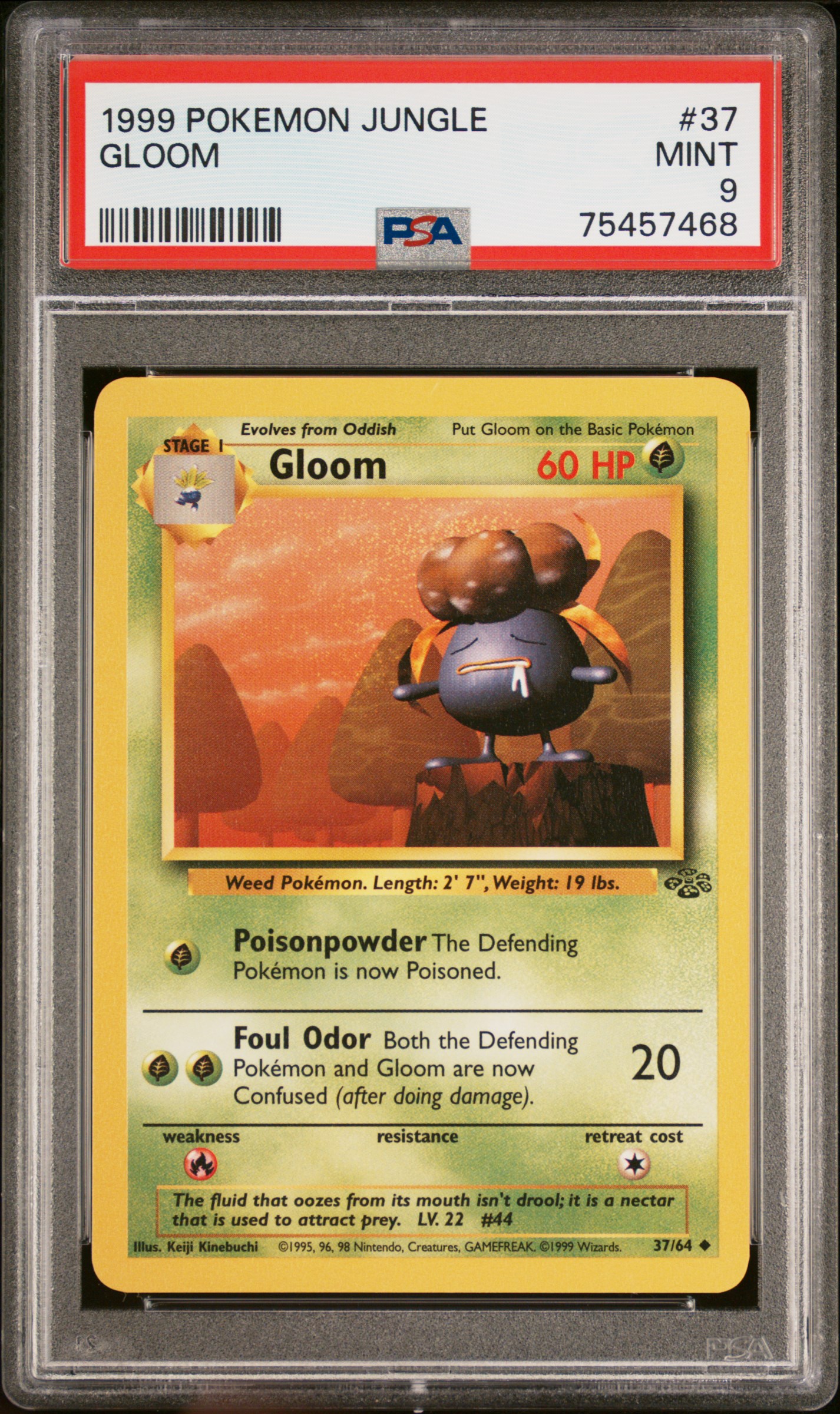 1999 Pokemon Jungle 37 Gloom – PSA MINT 9