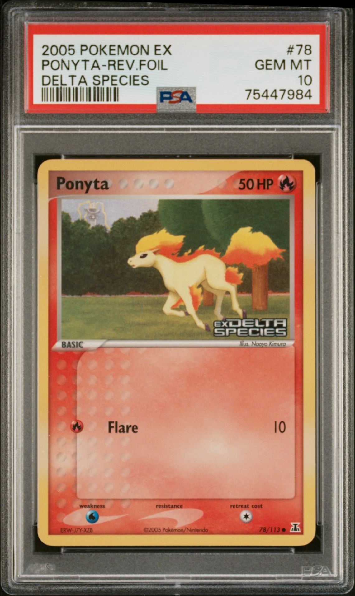 2005 Pokemon POKEMON EX DELTA SPECIES #78 Ponyta-Rev.Foil front