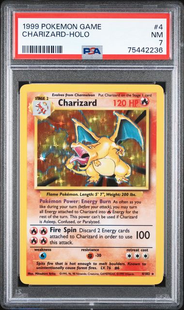 1999 Pokemon Game Charizard-Holo #4 Nm 7 front