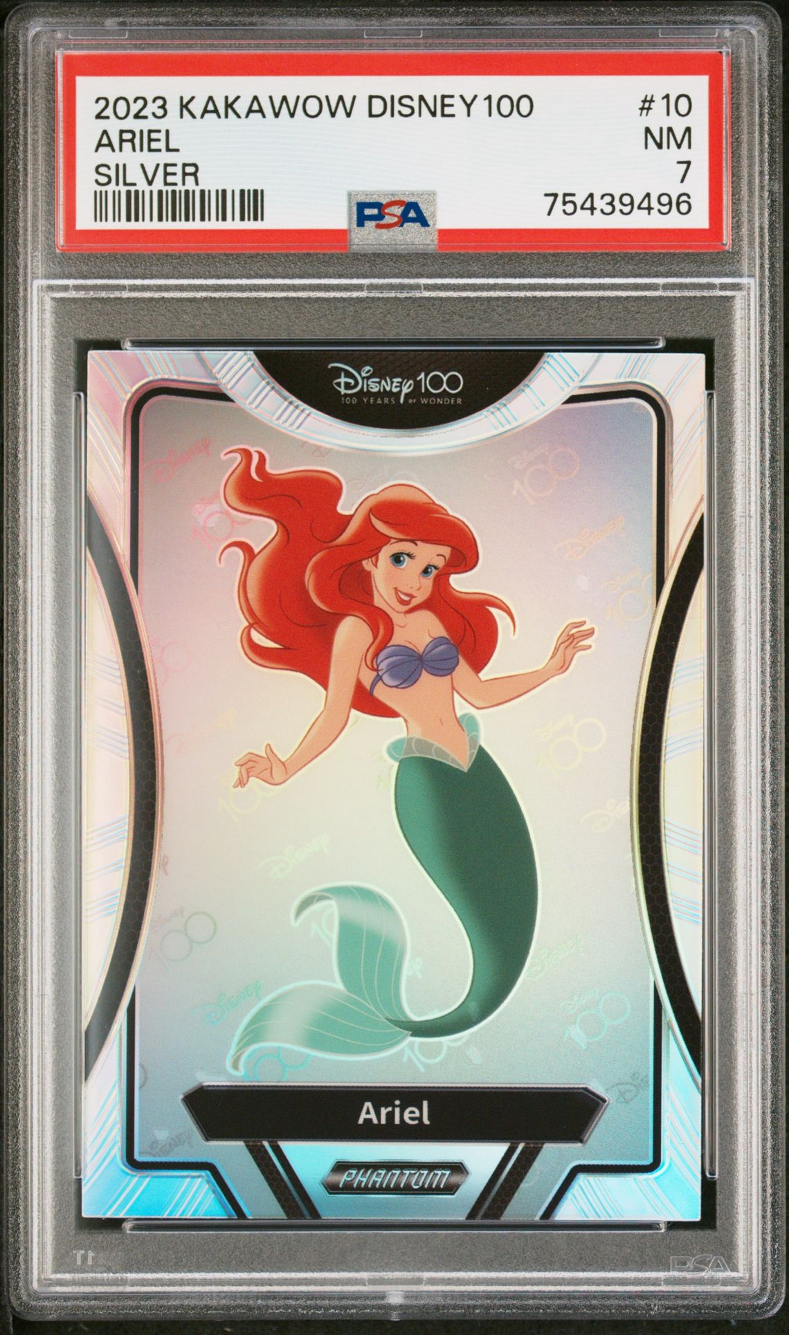 2023 Kakawow Phantom Disney100 Wondrous Character Ariel #10 (Silver) Nm 7 front