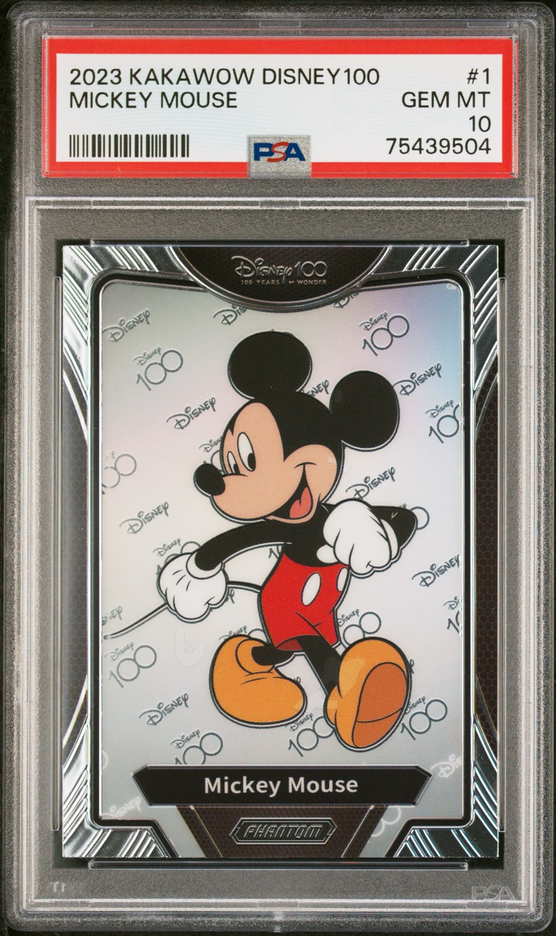 2023 Kakawow Phantom Disney100 Wondrous Character Mickey Mouse #1 Gem Mt 10 front