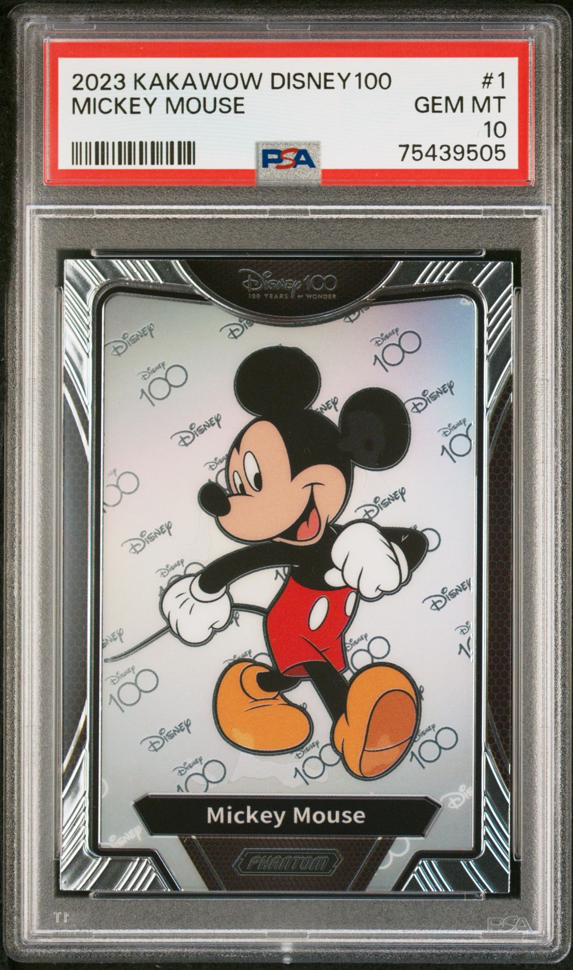 2023 Kakawow Phantom Disney100 Wondrous Character Mickey Mouse #1 Gem Mt 10 front