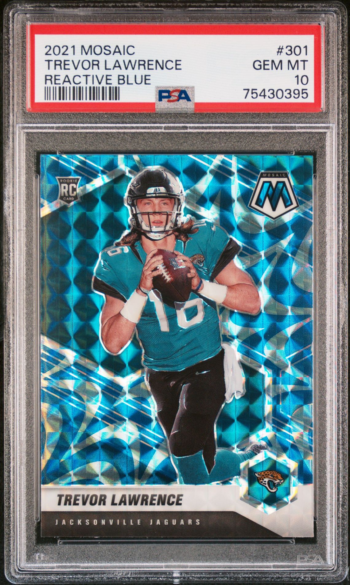 2021 Panini Mosaic Trevor Lawrence #301 (Reactive Blue) Gem Mt 10 front