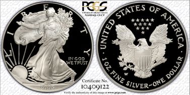 2005-W $1 Silver Eagle PR69DCAM