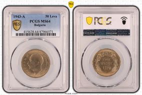 1943-A 50 Leva KM-48a MS64