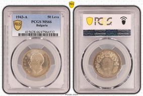 1943-A 50 Leva KM-48a MS66