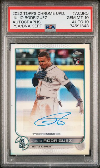 2022 Topps Topps Chrome #AC-JRO Update Autographs Julio Rodriguez ACJRO front