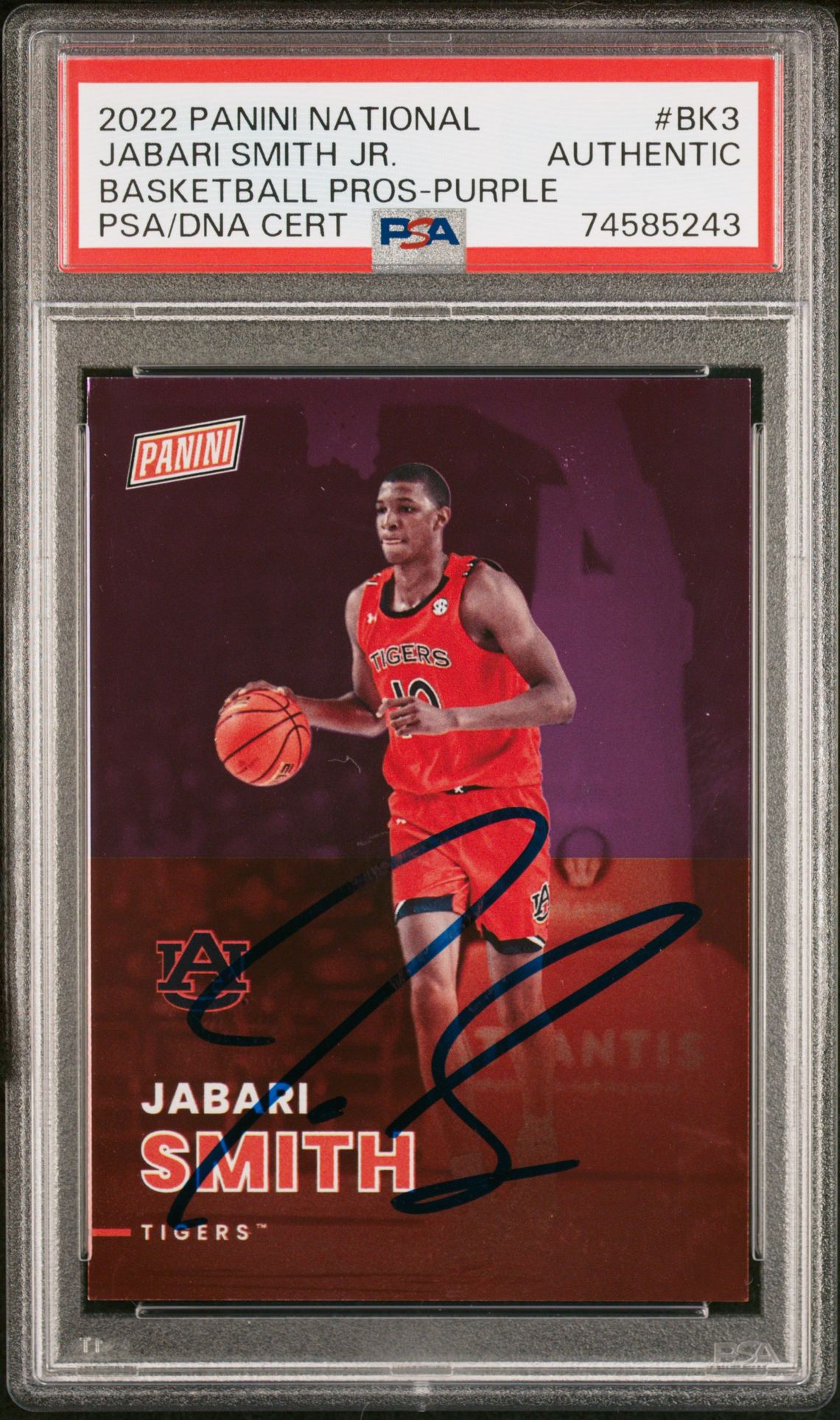 2022 Panini National Basketball Prospects Jabari Smith Jr. #Bk3 (Basketball Pros-Purple) N0: Authentic front
