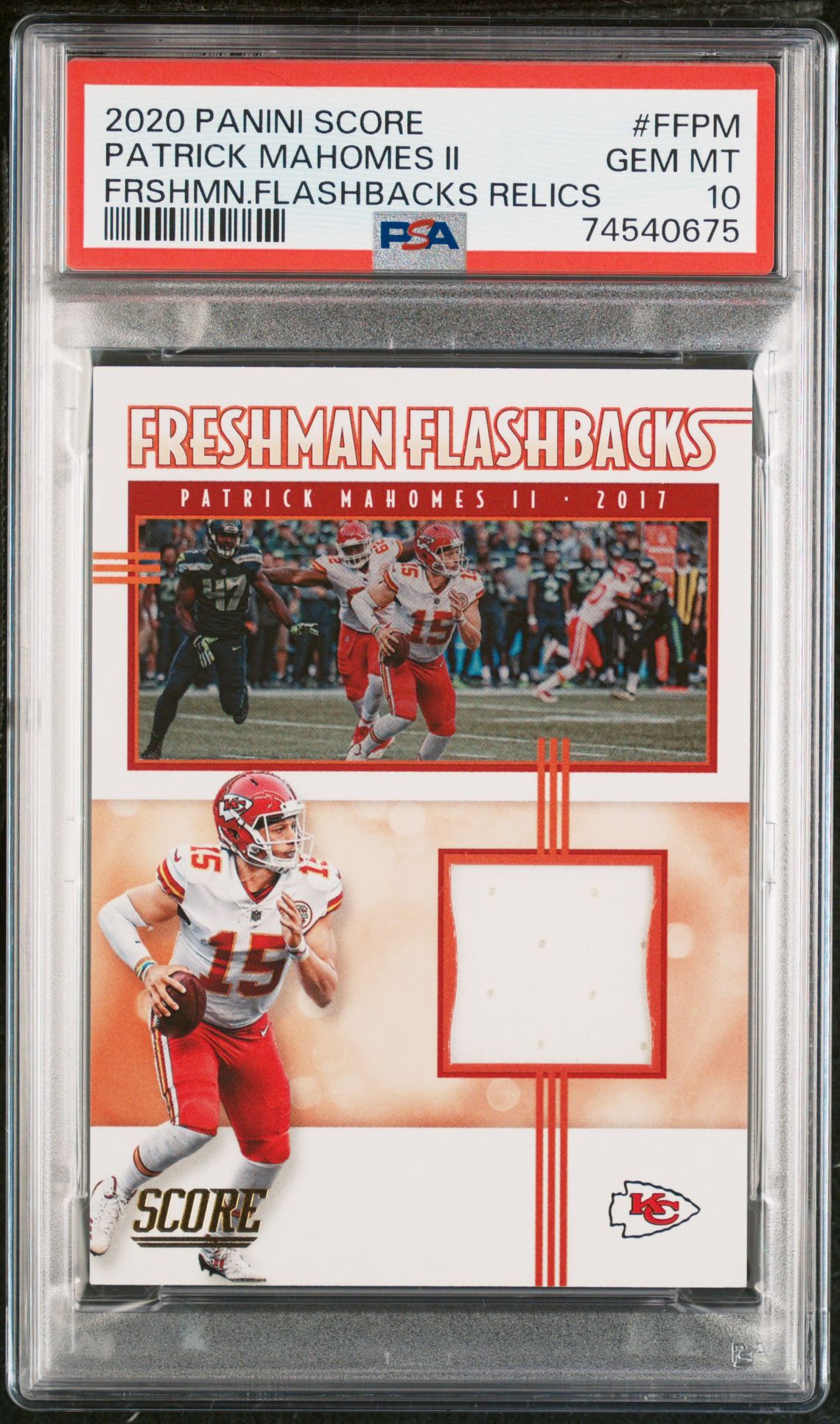 2020 Panini FRSHMN.FLASHBACKS RELICS #FFPM Patrick Mahomes II front