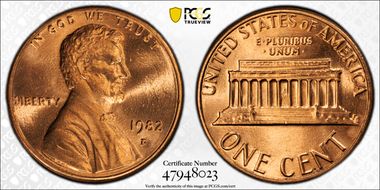 1982-D 1C Zinc, Small Date MS67RD