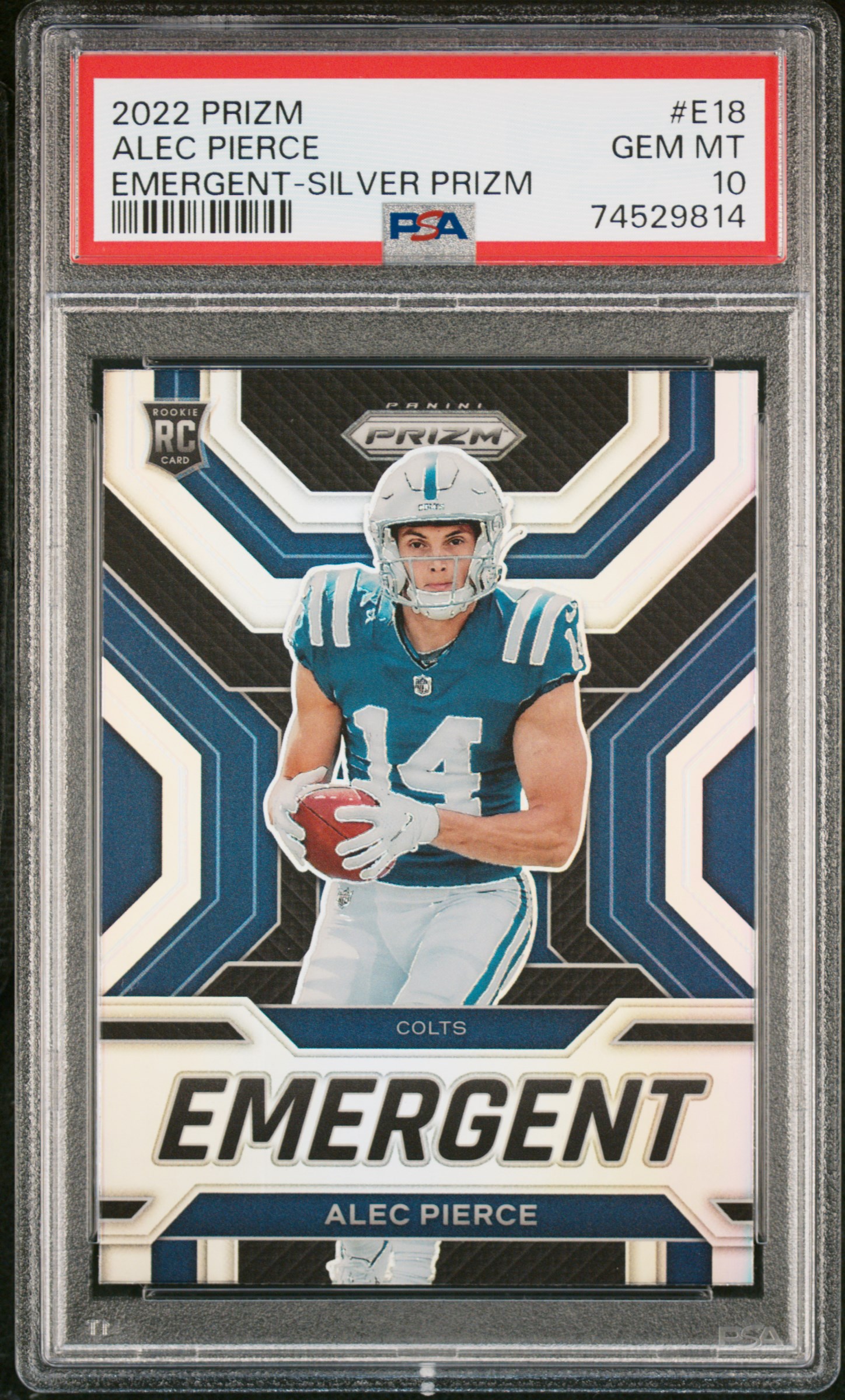 2022 Panini Prizm Emergent Silver Prizm #E-18 Alec Pierce Rookie Card – PSA GEM MT 10